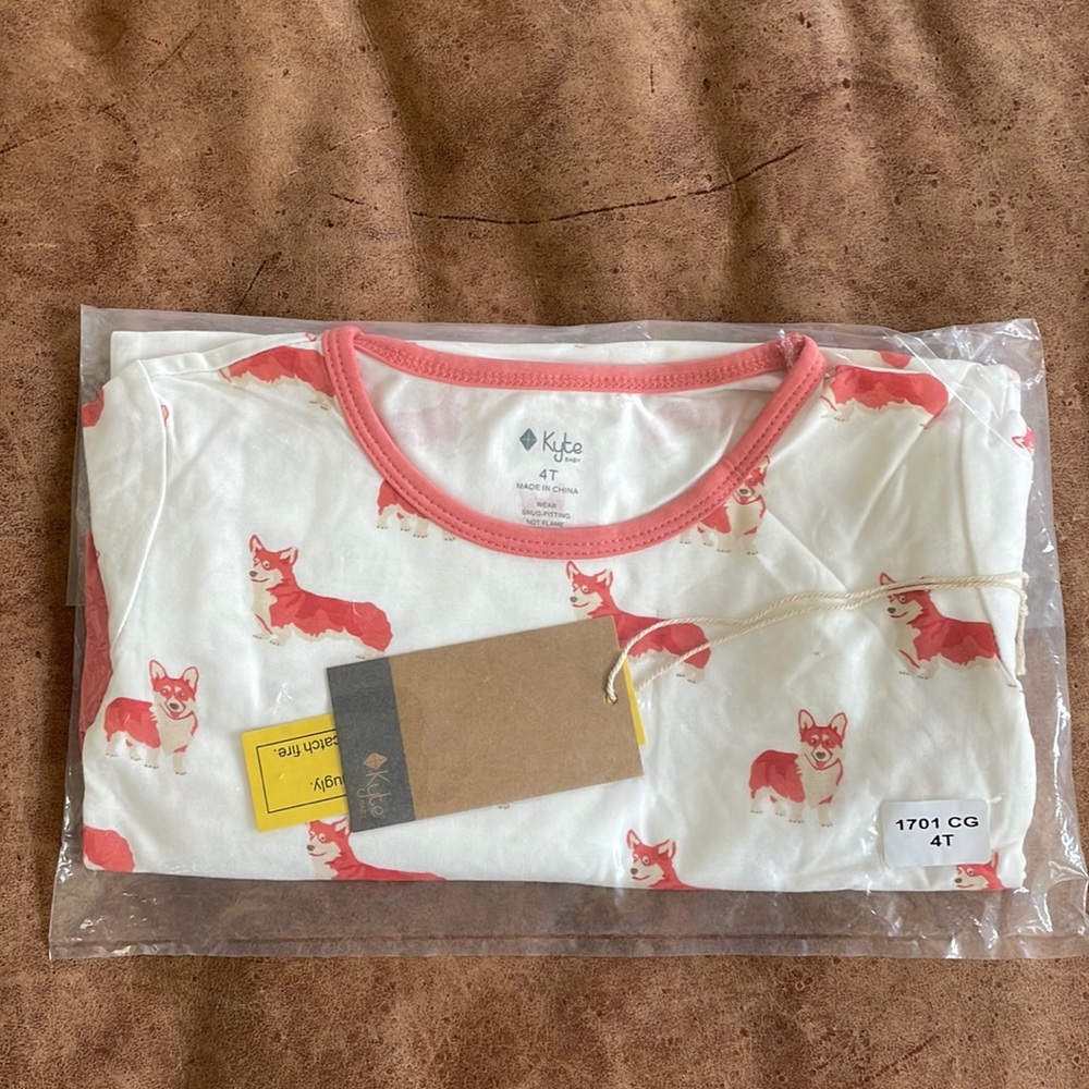 Kyte baby toddler long sleeve pajamas in corgi